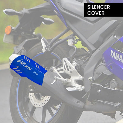 Exhaust Cover Silencer Protector for R15 V3 | Premium Exhaust Heat Shield Protector for Enhanced Durability and Style | Easy Installation-Blue - Moto Genius