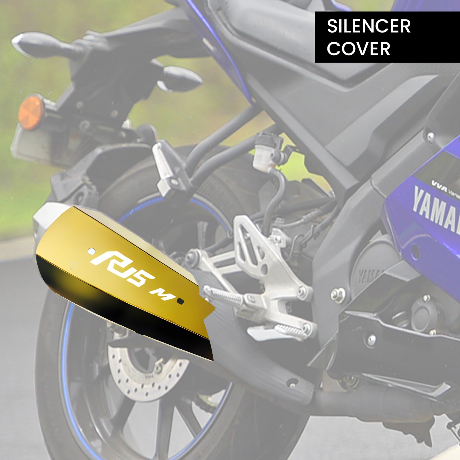 Exhaust Cover Silencer Protector for R15 V4 | Premium Exhaust Heat Shield Protector for Enhanced Durability and Style | Easy Installation | R15-M-Gold - Moto Genius