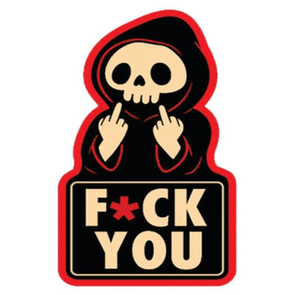 F-ck-you 3D Vinyl Sticker Waterproof Decals for Motorcycle, Helmet & Laptop | Edgy Aesthetic Stickers for Bikes and cars - Moto Genius