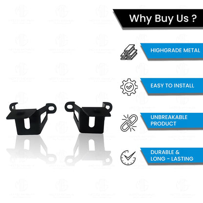 Fog Light Clamp Brackets for H'ness CB350 Motorbike | Heavy Duty Mounting Kit for Adventure Motorcycle Lights | Adjustable and Durable (Pack of 2)-Black - Moto Genius