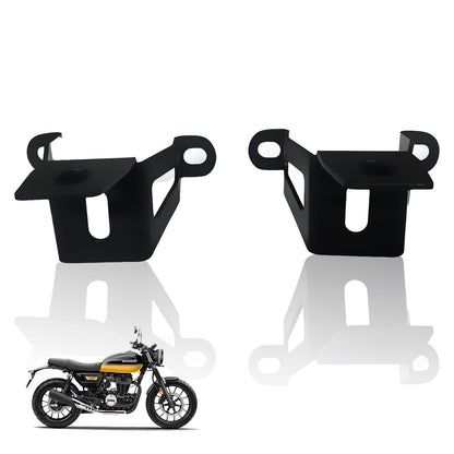 Fog Light Clamp Brackets for H'ness CB350 Motorbike | Heavy Duty Mounting Kit for Adventure Motorcycle Lights | Adjustable and Durable (Pack of 2)-Black - Moto Genius