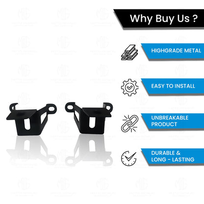 Fog Light Clamp Brackets for Meteor 350 |Heavy Duty Mounting Kit for Adventure Motorcycle Lights | Adjustable and Durable (Pack of 2)-Black - Moto Genius