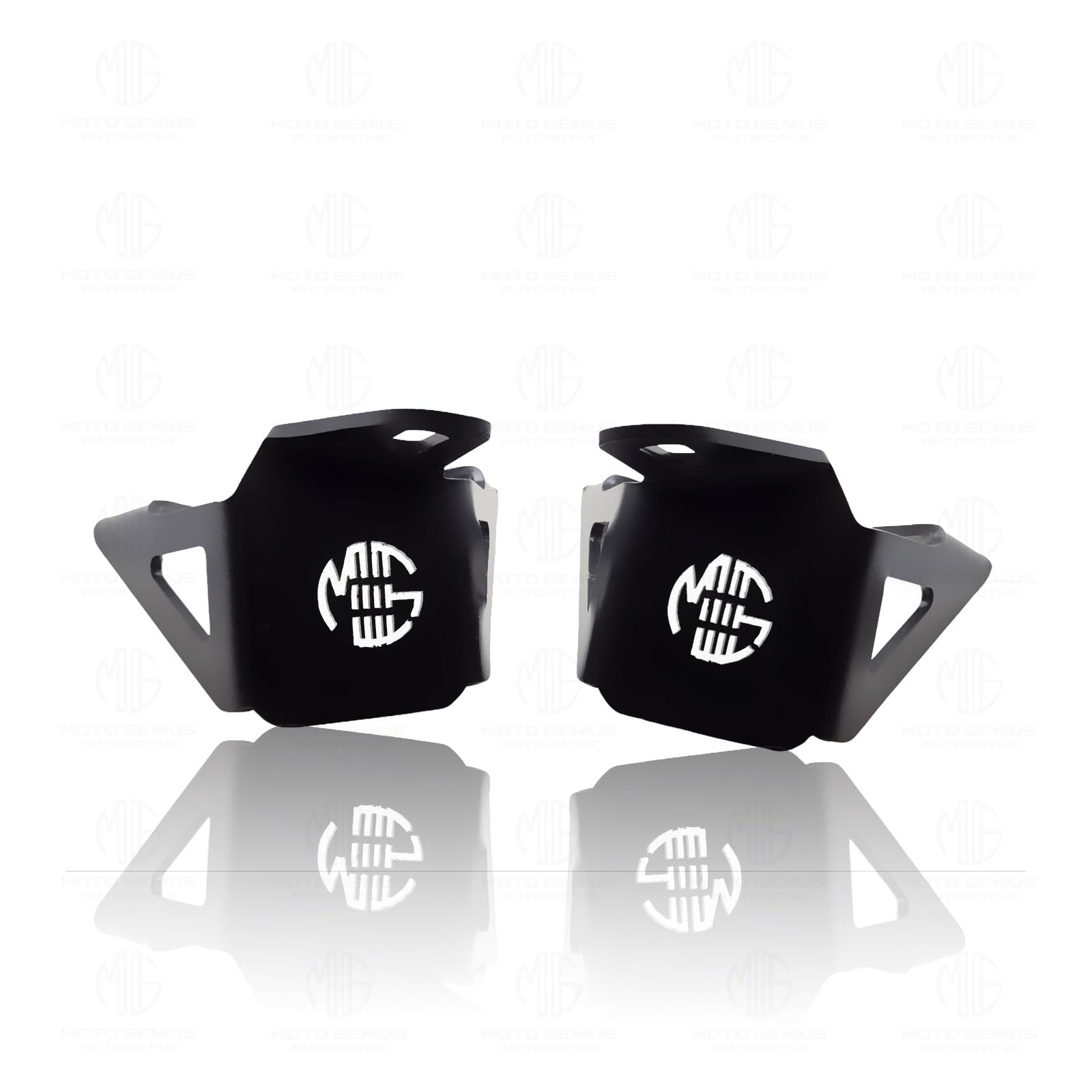 Fog Light Clamp Brackets for RE Interceptor | Heavy Duty Mounting Kit for Adventure Motorcycle Lights | Adjustable and Durable (Pack of 2)-Black - Moto Genius