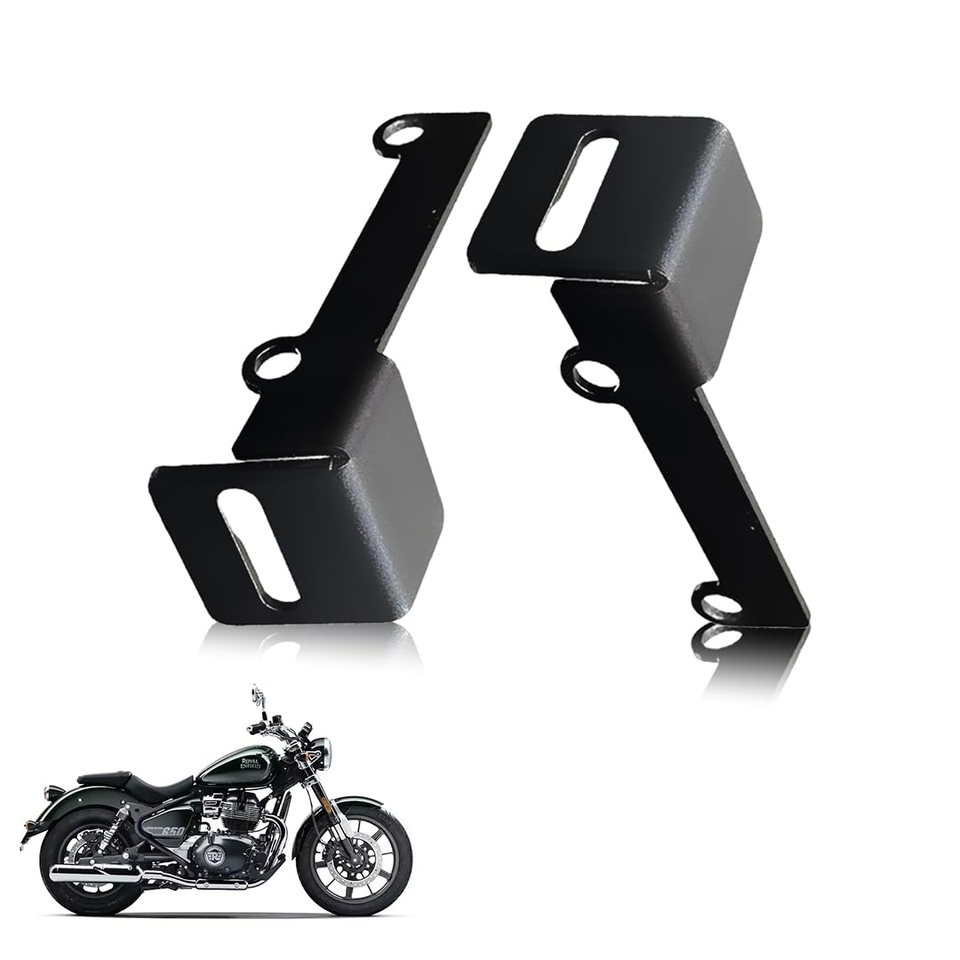 Fog Light Mount Bracket Kit for RE Super Meteor 650 | Heavy-Duty Metal Clamp for Auxiliary Lights-Black - Moto Genius