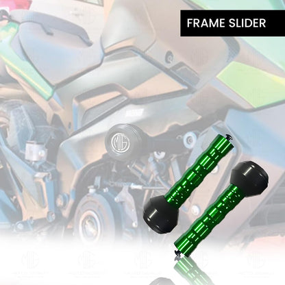 Frame Slider Crash Protection Guard for Dominar 250 & 400 | Premium Motorcycle Protector for Enhanced Safety and Stability | Easy Installation, Durable Design-Green - Moto Genius