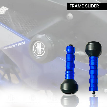 Frame Slider Crash Protection Guard for MT 15 | Premium Motorcycle Protector for Enhanced Safety and Stability | Easy Installation, Durable Design-Blue - Moto Genius