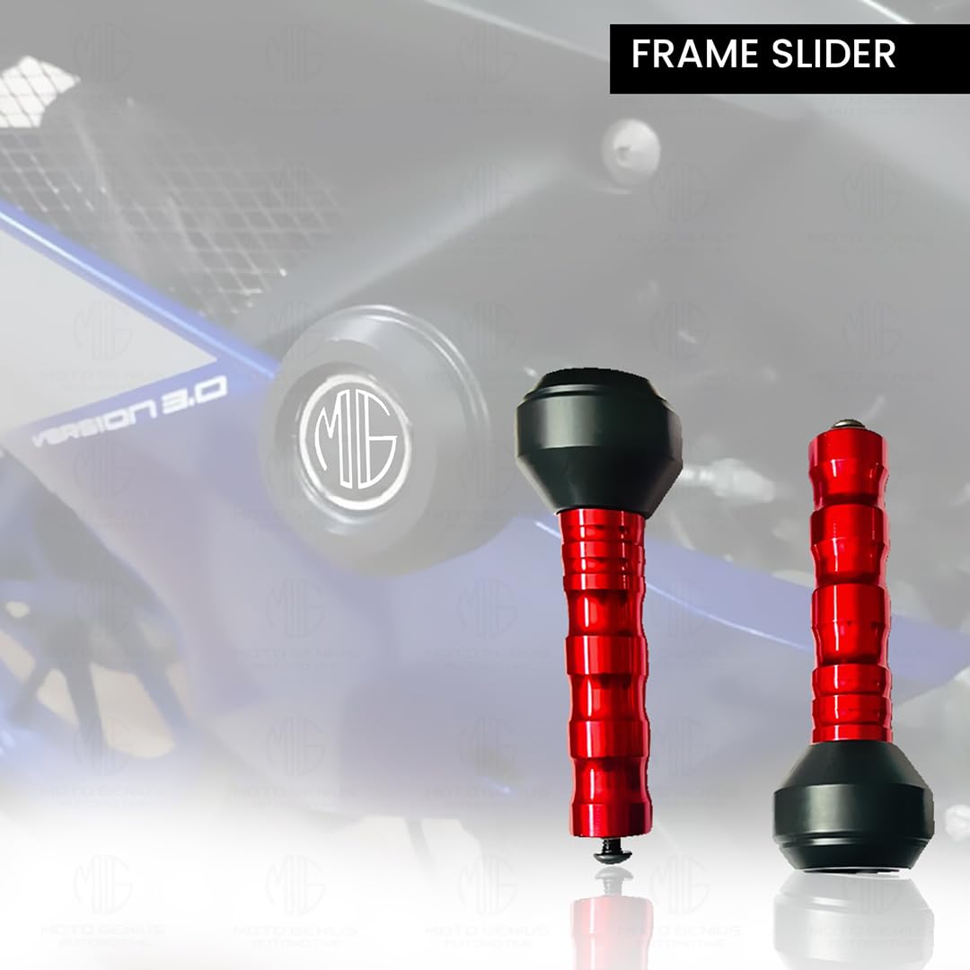 Frame Slider Crash Protection Guard for MT 15 | Premium Motorcycle Protector for Enhanced Safety and Stability | Easy Installation, Durable Design-Red - Moto Genius