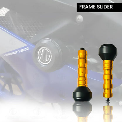 Frame Slider Crash Protection Guard for MT 15 | Premium Motorcycle Protector for Enhanced Safety and Stability | Easy Installation, Durable Design-Gold - Moto Genius