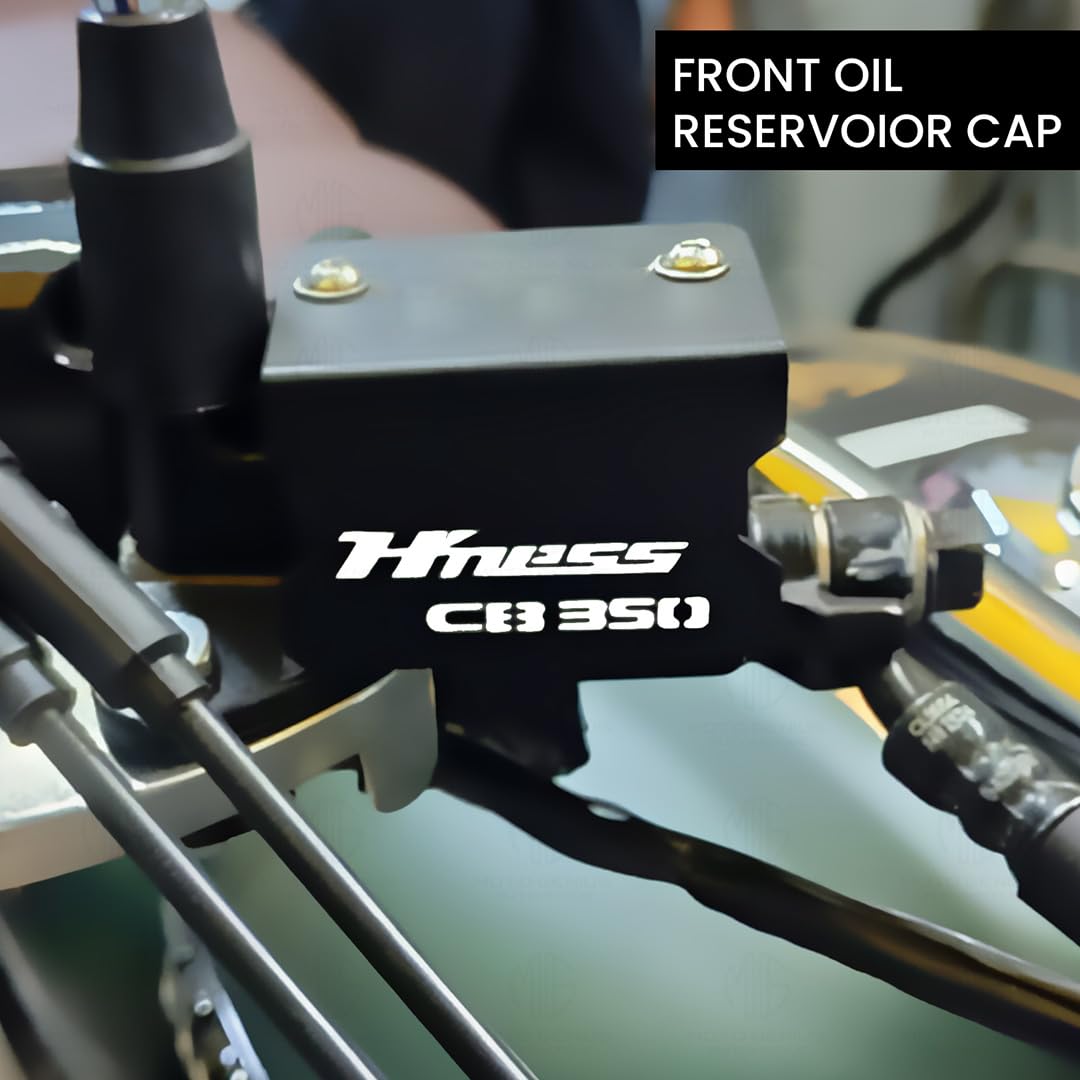 Front Disc Brake Fluid Reservoir Oil Cap for Honda Hnees CB 350 Motorbike | Replacement for Enhanced Durability and Performance-Black - Moto Genius
