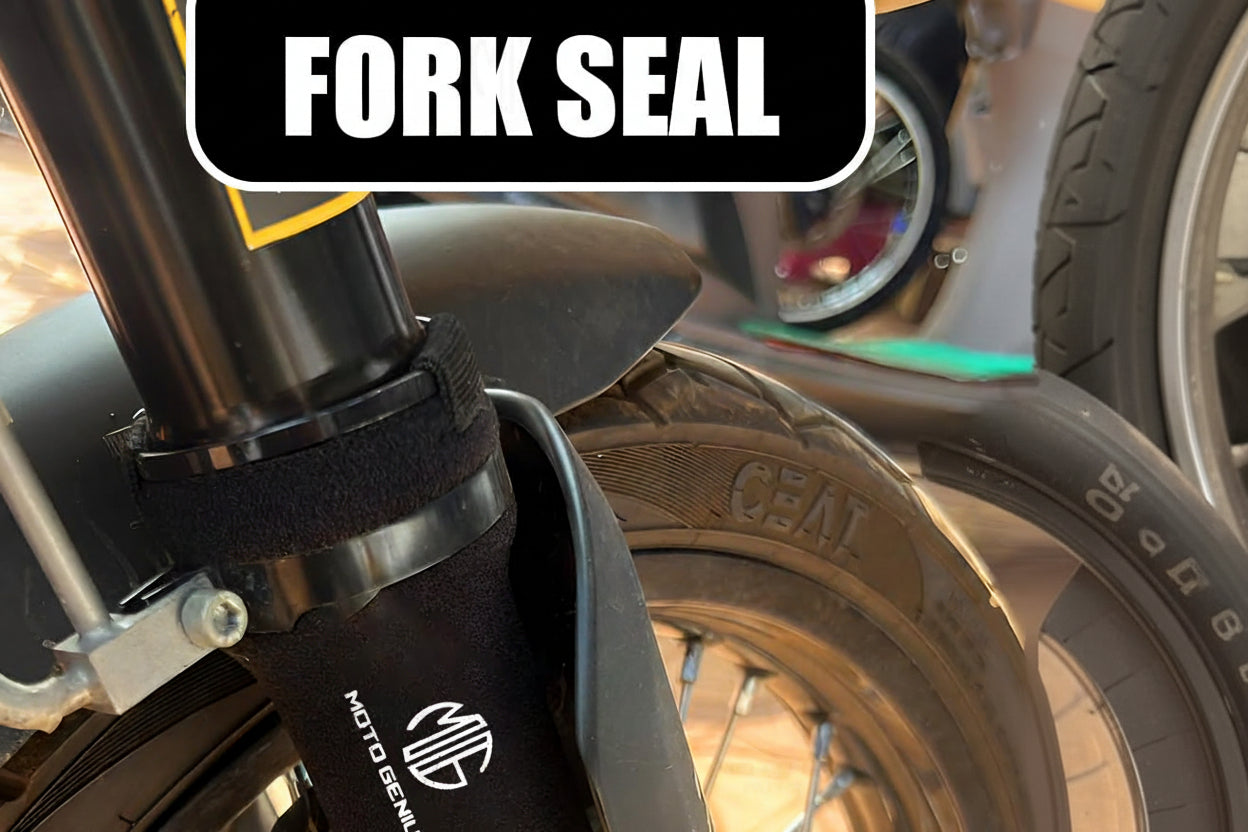 Front Fork Seal Covers | Black Waterproof Fabric, Dust & Dirt Protection for Fork Seal, UNIVERSAL FITTING-Black - Moto Genius