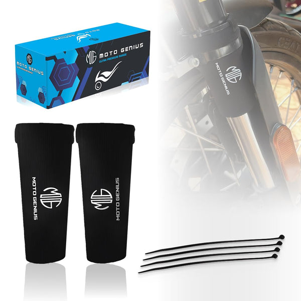 Front Fork Seal Covers | Black Waterproof Fabric, Dust & Dirt Protection for Fork Seal, UNIVERSAL FITTING