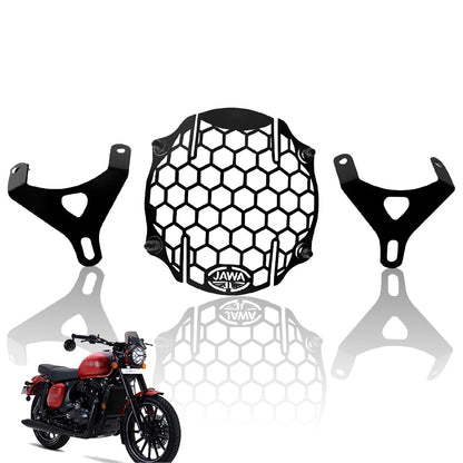 Front Headlight Grill Guard for JAWA 42 | Durable Metal Protective Head Light Frame Protector-Black - Moto Genius