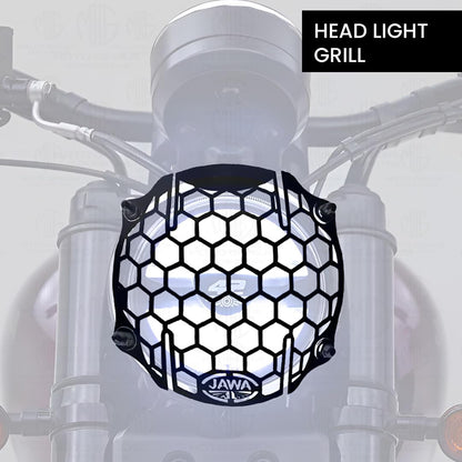 Front Headlight Grill Guard for JAWA 42 | Durable Metal Protective Head Light Frame Protector-Black - Moto Genius