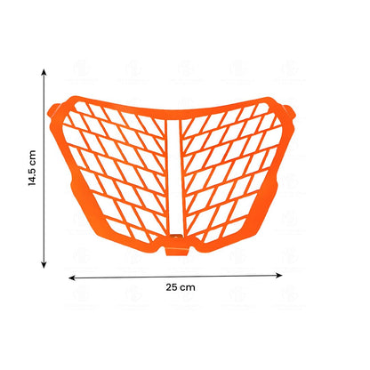 Front Headlight Grill Guard for KTM RC | Durable Metal Protective Head Light Frame Protector | Compatible with RC 125/200/250/390-Orange - Moto Genius