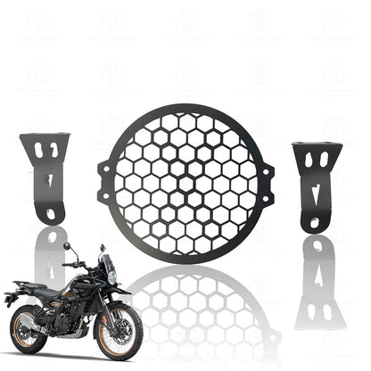 Front Headlight Grill Guard for RE Himalayan 450 Motorbike | Durable Metal Protective Head Light Frame Protector-Honey Design - Moto Genius