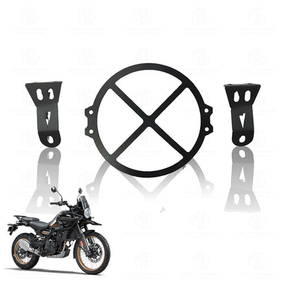Front Headlight Grill Guard for RE Himalayan 450 Motorbike | Durable Metal Protective Head Light Frame Protector-X Design - Moto Genius