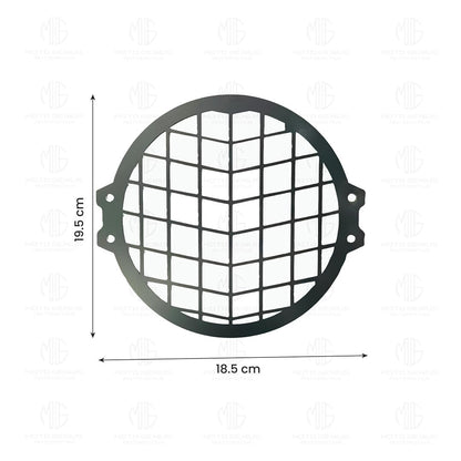 Front Headlight Grill Guard for RE Super Meteor 650 | Durable Metal Protective Head Light Frame Protector-Check Design MS - Moto Genius
