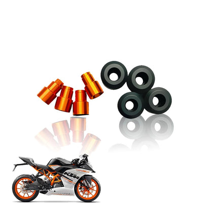Front Wheel Fork Sliders Crash Protectors for KTM Duke RC 125 200 250 390 | High Strength Crash Protectors for Enhanced Safety (Set of 4)-Black+Orange - Moto Genius