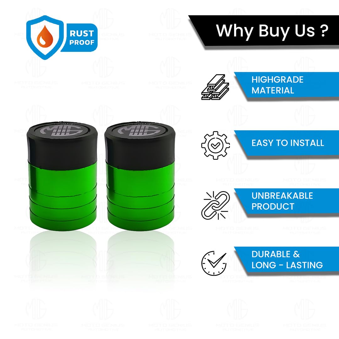 Front Wheel Fork Sliders Crash Protectors for MT 15 | High Strength Crash Protectors for Enhanced Safety-Green - Moto Genius