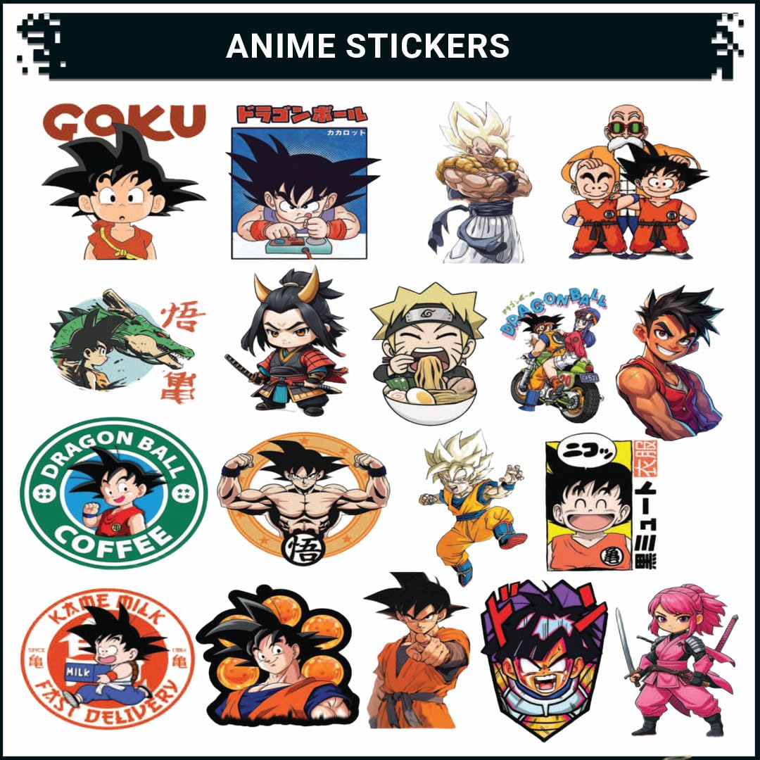 Goku 3D UV Printed Vinyl Stickers | Waterproof & Fade Resistant | Multipurpose Decal for Bike, Car, Laptop, Mobile Case, Helmet, Notebook - Moto Genius