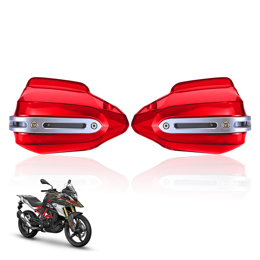 Hand Guards for BMW Motorcycle | Wind Deflectors for Hand Safety and Protection While Riding-Red - Moto Genius