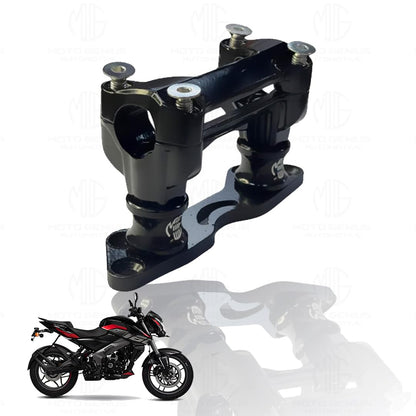 Handle bar Conversion Kit for Pulsar NS160 (Till 2022 Models) (BS4,BS6), NS125 2021-22 Model | Handlebar Height Enhanced Comfort and Control-Black - Moto Genius