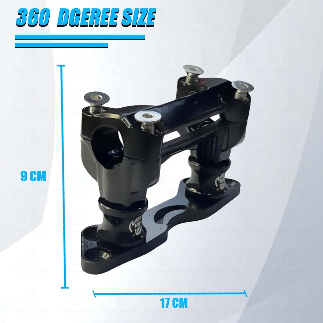 Handle bar Conversion Kit for Pulsar NS160 (Till 2022 Models) (BS4,BS6), NS125 2021-22 Model | Handlebar Height Enhanced Comfort and Control-Black - Moto Genius