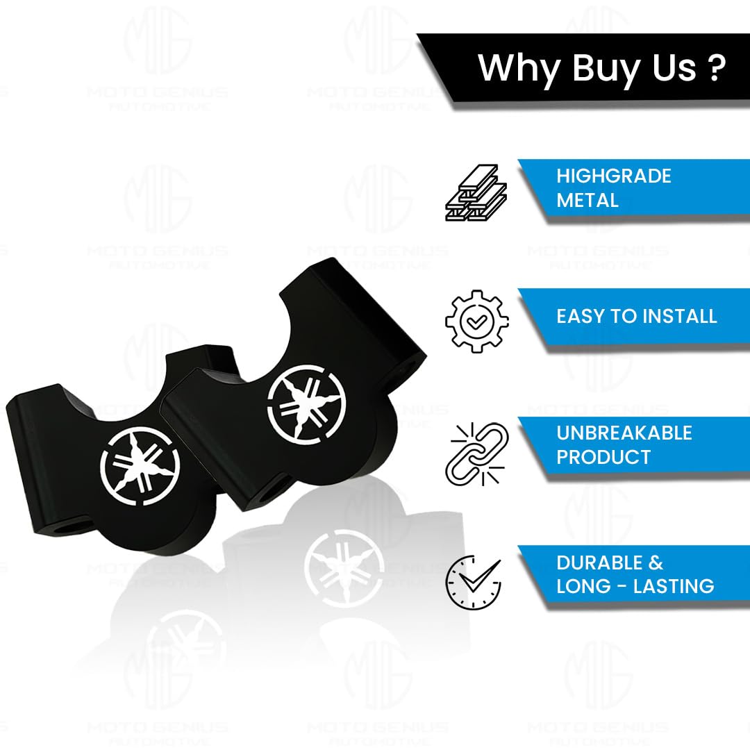 Handle Riser Compatible with FZ Series - Enhance Comfort, Improve Control and Ergonomics,-Black - Moto Genius
