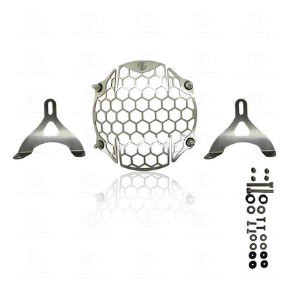 Headlight Grill Guard for HUNTER | Durable Stainless Steel Protective Cover for Motorcycle Lights (Honeycomb Grill)-Honey - Moto Genius