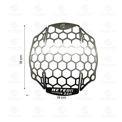 Headlight Grill Guard for RE Meteor |Durable Stainless Steel Protective Cover for Motorcycle Lights-Silver - Moto Genius