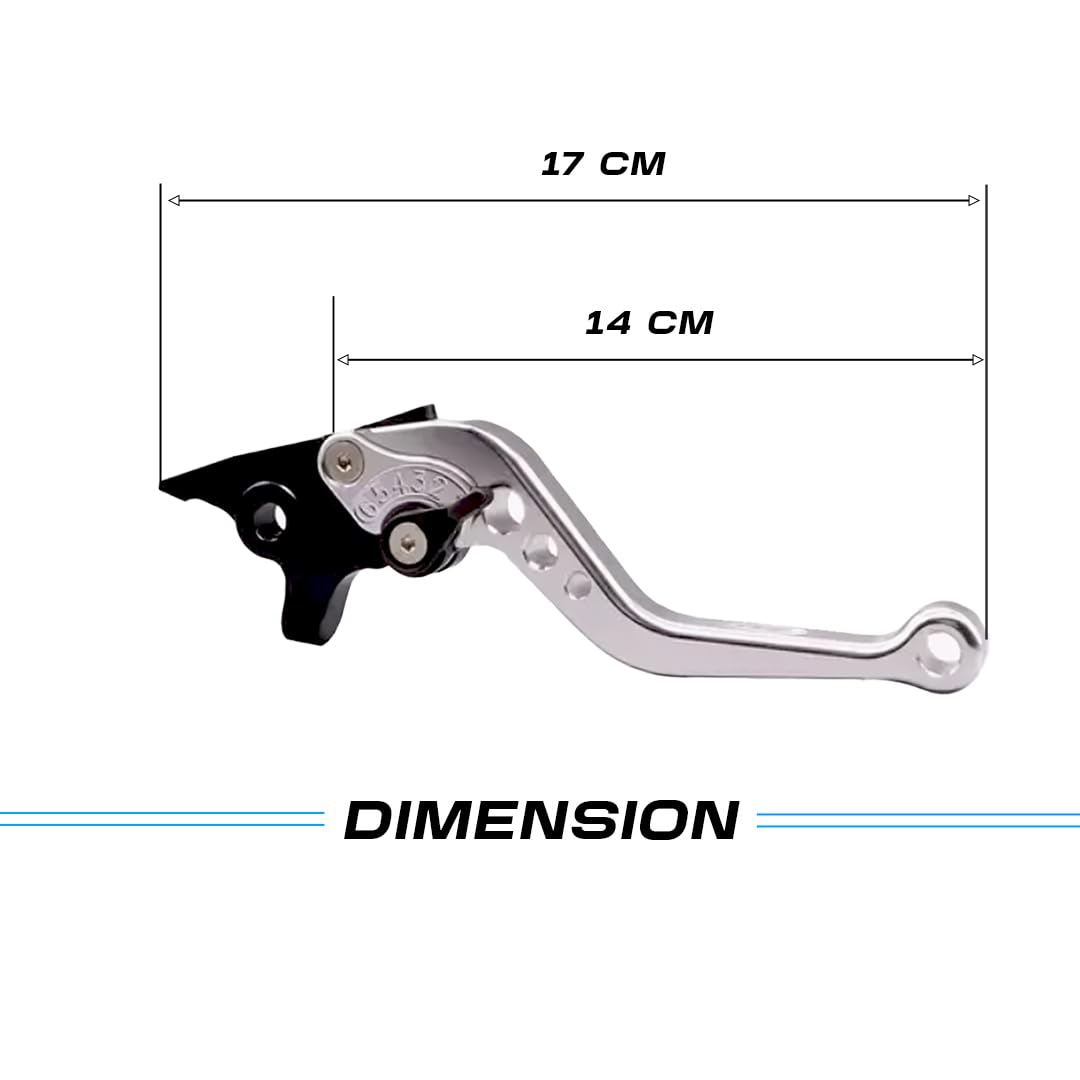 Heavy Duty 6-Position Adjustable Clutch and Brake Lever Set for RE Bullet 350 ( old bs3 & bs4 models only )| CNC Aluminum | Motorbike Hand Levers | Easy Install-Silver - Moto Genius