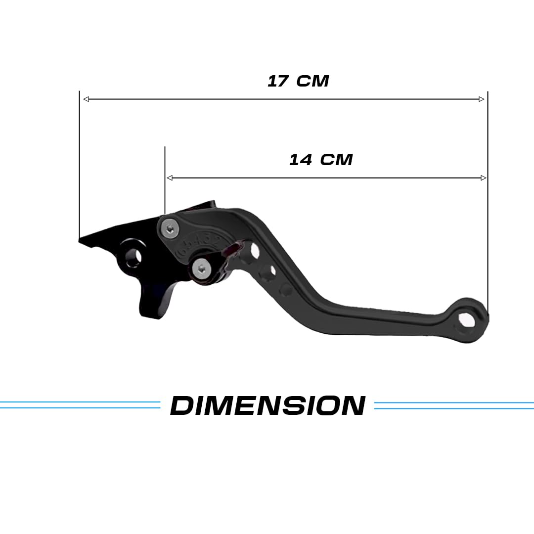 Heavy Duty 6-Position Adjustable Clutch and Brake Lever Set for RE Bullet 350 ( old bs3 & bs4 models only )| CNC Aluminum | Motorbike Hand Levers | Easy Install-Black - Moto Genius