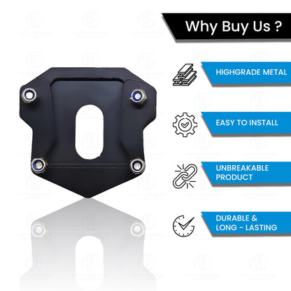 Heavy Duty Metal Side Stand Extender for Hunter Motorcycle | Durable Parking Support and Stability Enhancer, Easy Installation-Black - Moto Genius