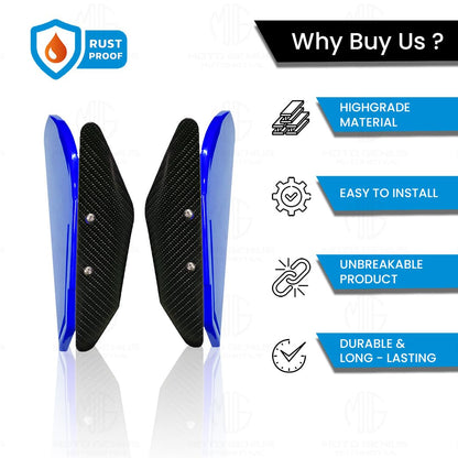 Heavy-Duty Universal Plastic Side Wings for Sport Bikes | Aerodynamic, Lightweight, and Stylish Upgrade-Blue - Moto Genius