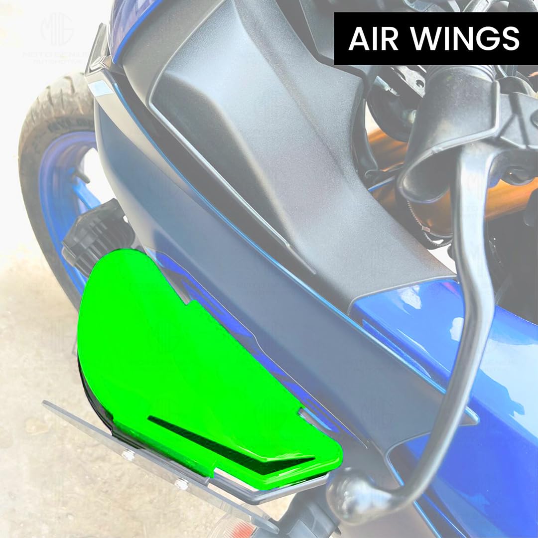 Heavy-Duty Universal Plastic Side Wings for Sport Bikes | Aerodynamic, Lightweight, and Stylish Upgrade-Green - Moto Genius