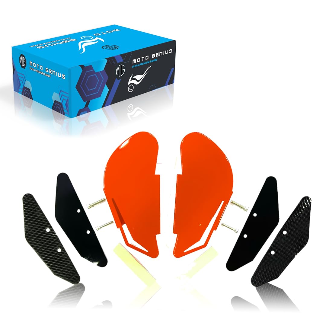 Heavy-Duty Universal Plastic Side Wings for Sport Bikes | Aerodynamic, Lightweight, and Stylish Upgrade-Orange - Moto Genius