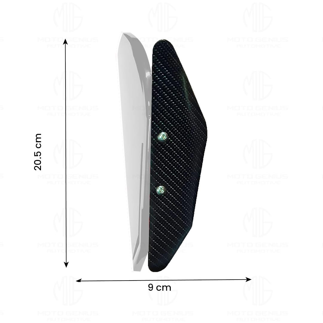 Heavy-Duty Universal Plastic Side Wings for Sport Bikes | Aerodynamic, Lightweight, and Stylish Upgrade-White - Moto Genius
