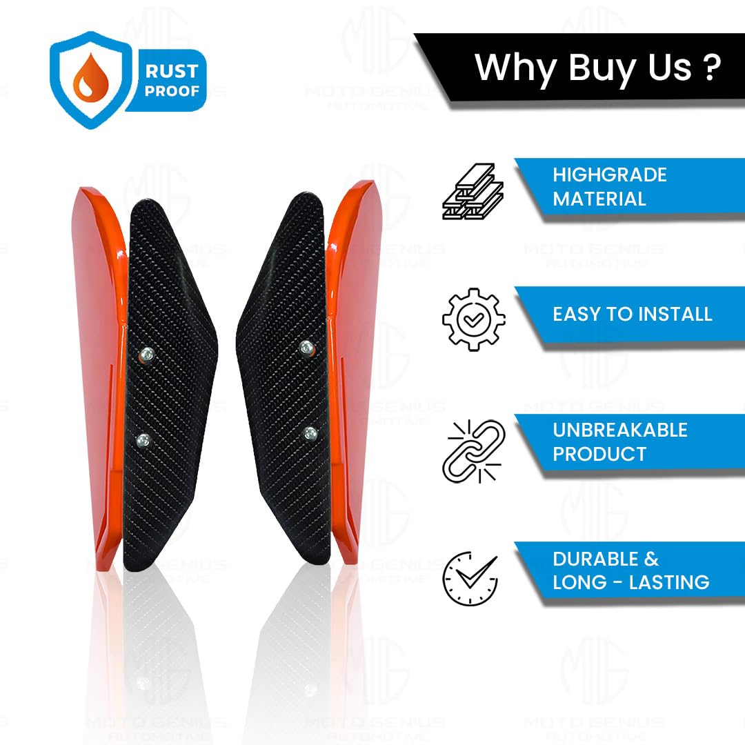 Heavy-Duty Universal Plastic Side Wings for Sport Bikes | Aerodynamic, Lightweight, and Stylish Upgrade-Orange - Moto Genius