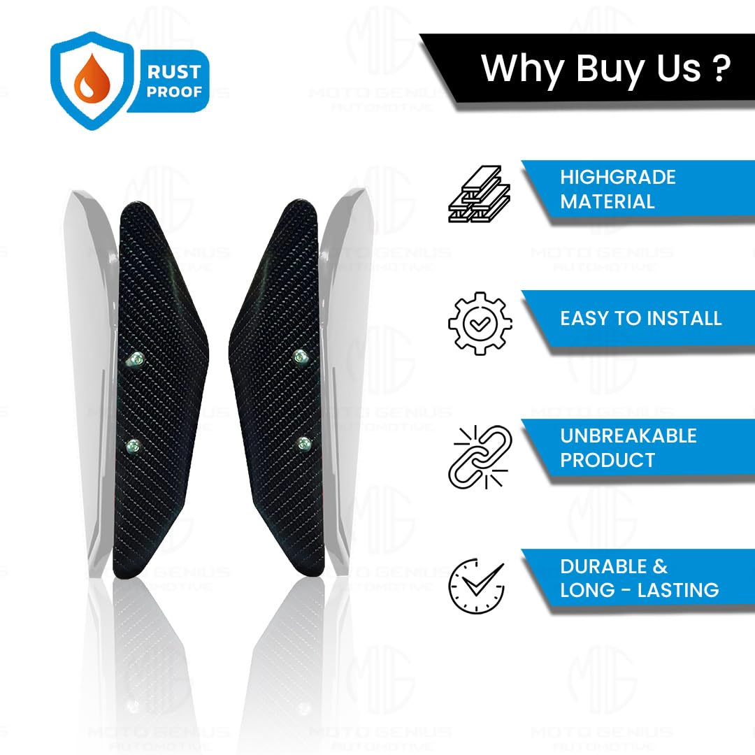 Heavy-Duty Universal Plastic Side Wings for Sport Bikes | Aerodynamic, Lightweight, and Stylish Upgrade-White - Moto Genius