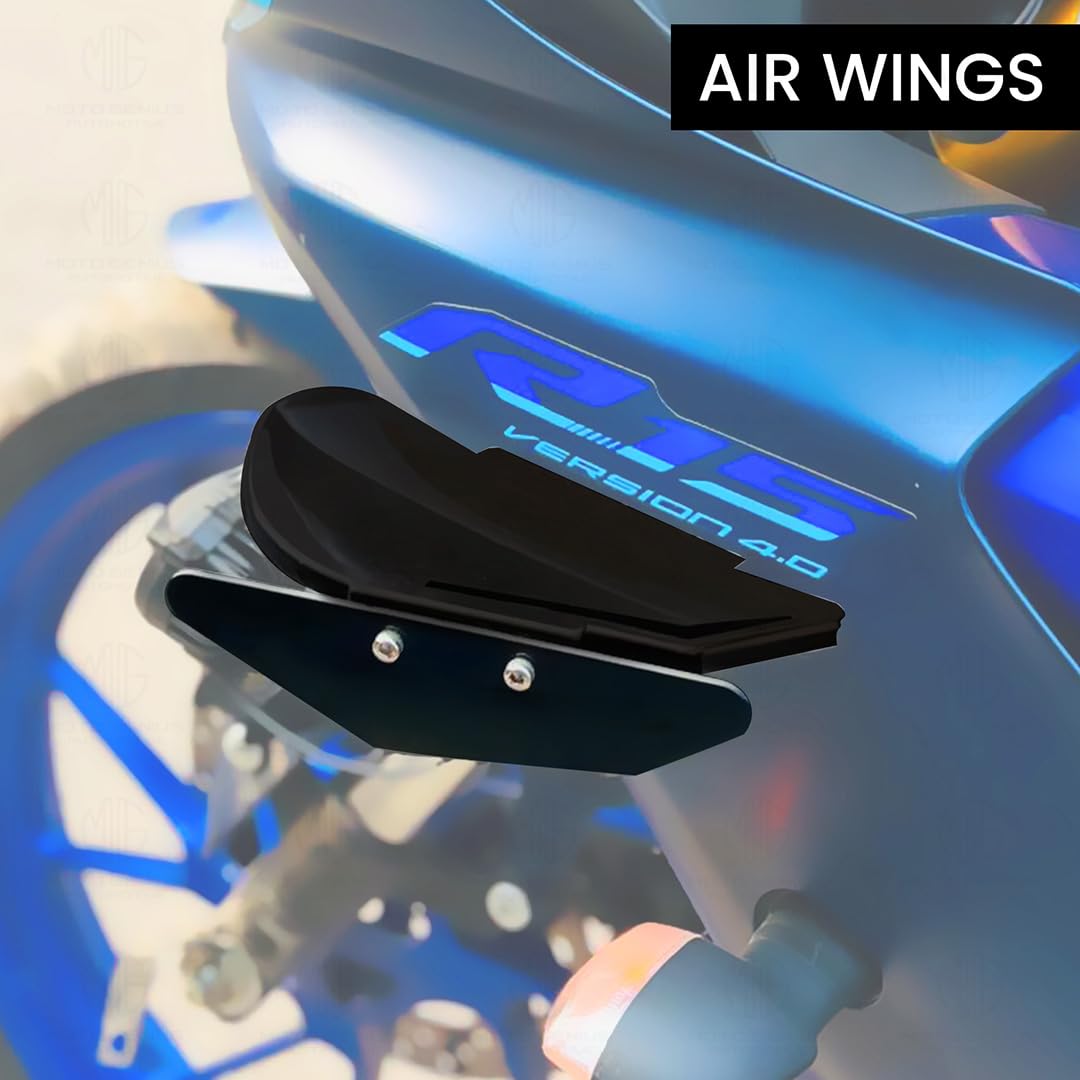 Heavy-Duty Universal Plastic Side Wings for Sport Bikes | Aerodynamic, Lightweight, and Stylish Upgrade-Black - Moto Genius