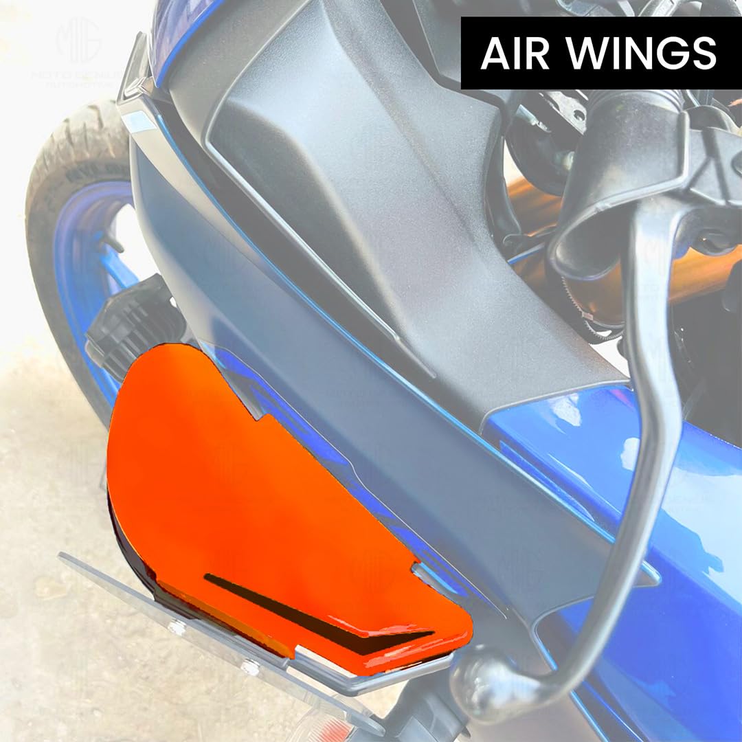 Heavy-Duty Universal Plastic Side Wings for Sport Bikes | Aerodynamic, Lightweight, and Stylish Upgrade-Orange - Moto Genius