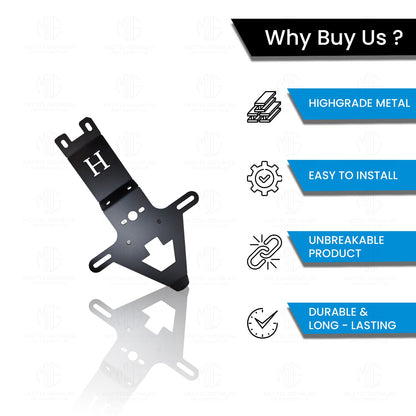 Heavy Metal Tail Tidy Number Plate Holder | License Plate Bracket for Hunter 350 - Moto Genius