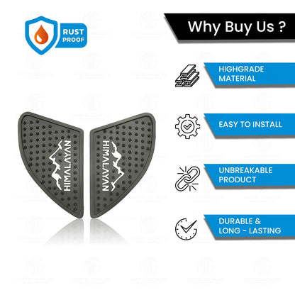 Himalayan Tank Pads | Premium Tank Protection Pads |Anti-Slip and Scratch-Resistant Design |Stylish and Durable for Himalayan BS3/BS4/BS6BS/SCRAM-Black - Moto Genius