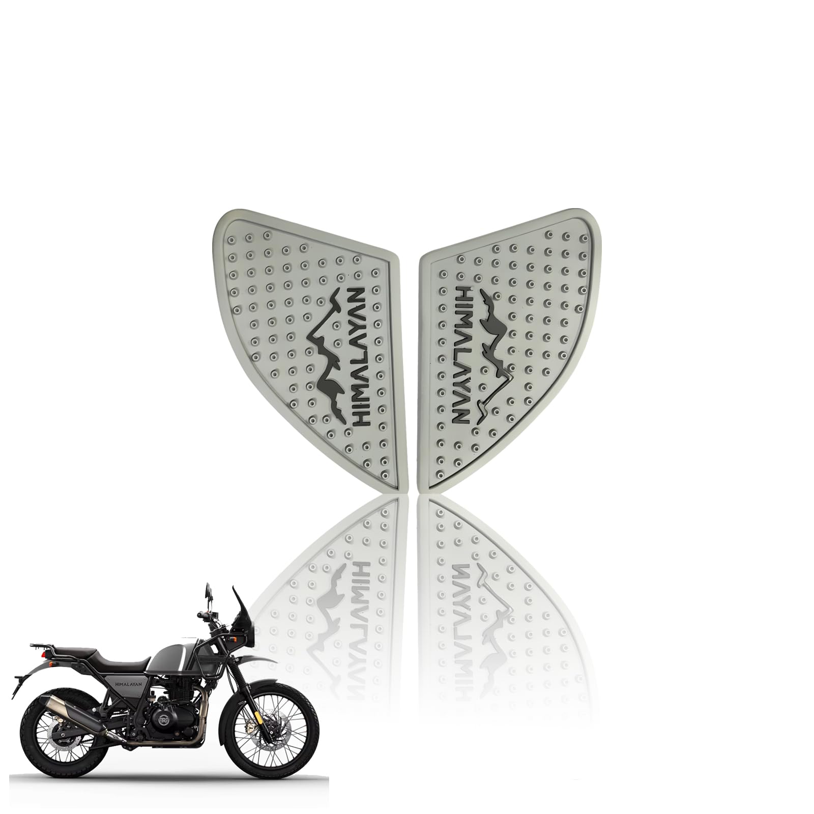 Himalayan Tank Pads | Premium Tank Protection Pads |Anti-Slip and Scratch-Resistant Design |Stylish and Durable for Himalayan BS3/BS4/BS6BS/SCRAM-Grey - Moto Genius
