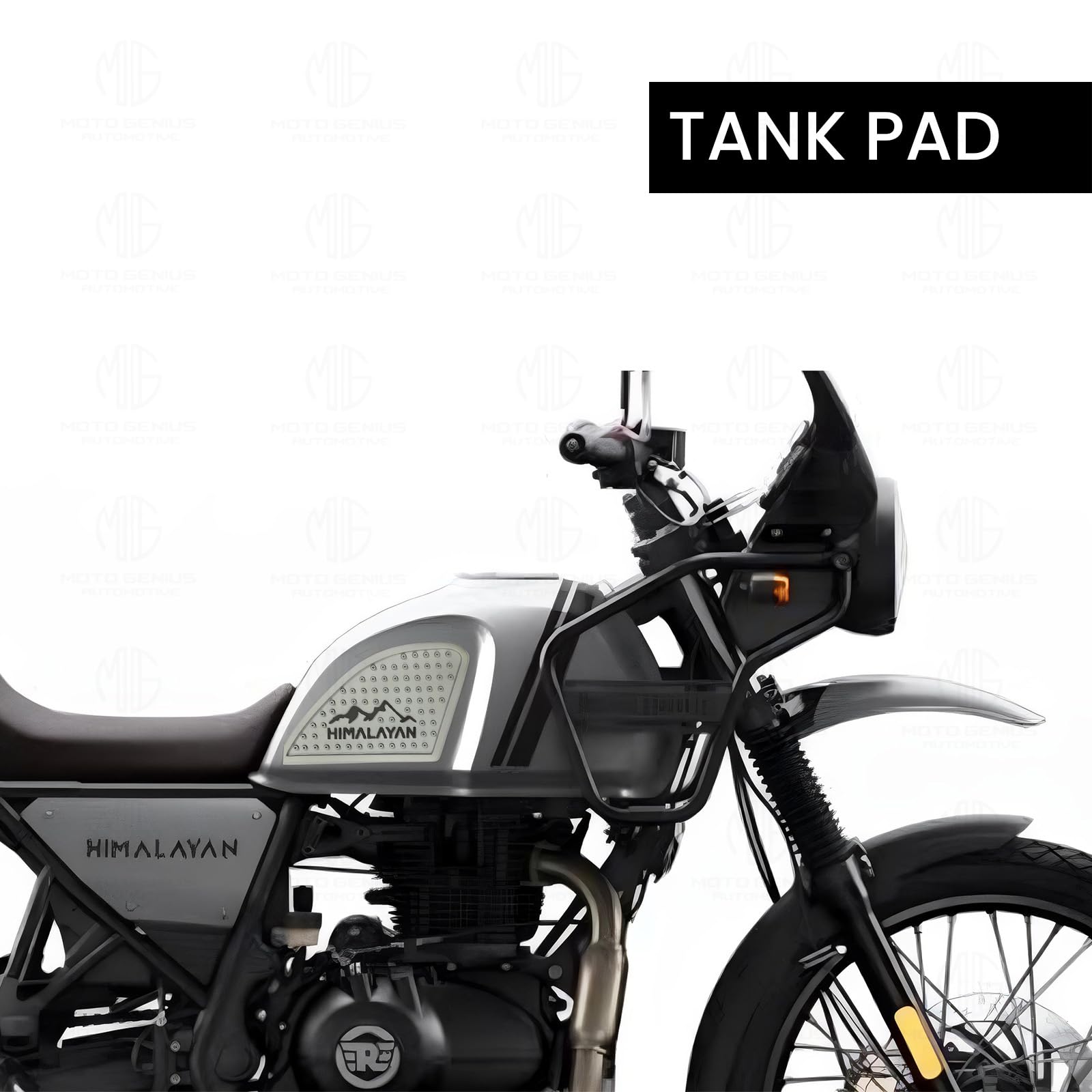 Himalayan Tank Pads | Premium Tank Protection Pads |Anti-Slip and Scratch-Resistant Design |Stylish and Durable for Himalayan BS3/BS4/BS6BS/SCRAM-Grey - Moto Genius