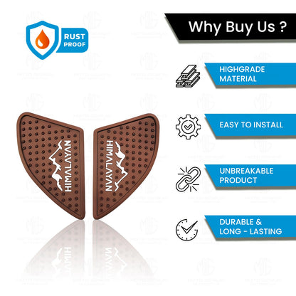 Himalayan Tank Pads | Premium Tank Protection Pads |Anti-Slip and Scratch-Resistant Design |Stylish and Durable for Himalayan BS3/BS4/BS6BS/SCRAM-Brown - Moto Genius