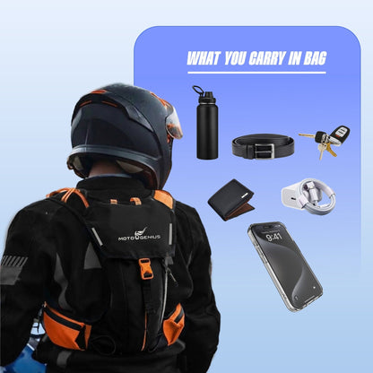 Hydration Backpack with 2L BPA-Free Bladder, Ultra-Lightweight No-Bounce Fit, Multi-Compartment Storage, Reflective Safety Strips, Ideal for Hiking, Cycling, Running, Camping & Outdoor Sports-Neon Blue - Moto Genius