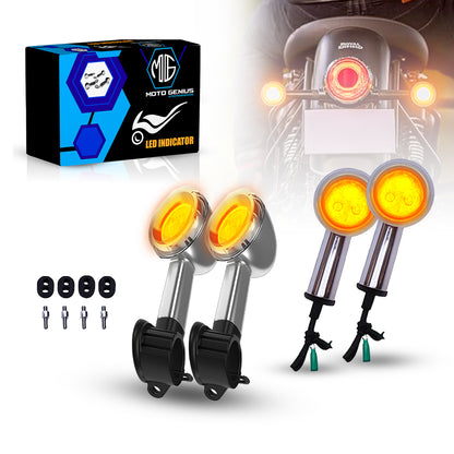 Premium LED Turn Signal Indicators for RE Classic 350, Bullet 350, Reborn | Waterproof, High-Brightness Automotive-Grade LEDs, Durable Virgin Plastic Body (Set of 4) Black
