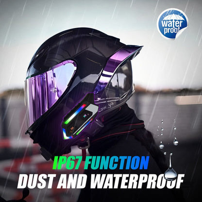 JYD-C10 Helmet Bluetooth V5.4 + EDR Headset – Motorcycle Intercom, Hands-Free Calls, Music, GPS Navigation, Rider-to-Rider Communication - Moto Genius
