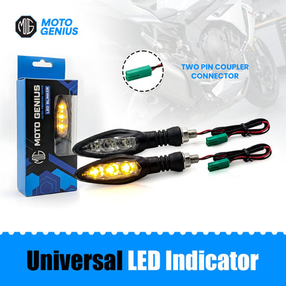 KTM Waterproof Flexible Unbreakable Premium Silicone Rubber LED Indicator Light - High Brightness Universal Fit for All Bikes (2 Pieces) - Moto Genius